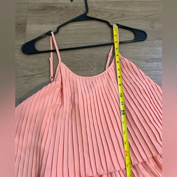 Lovers + Friends Long Orange Pleated California Girl Dress in Coral - Picture 12 of 12